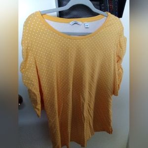 Yellow polka dot shirt